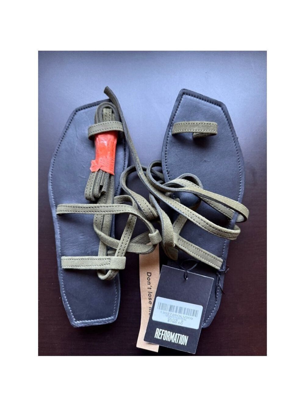 Women's Reformation Olive Black Gladiator Sandals US 9 NWT - Picture 2 of 4